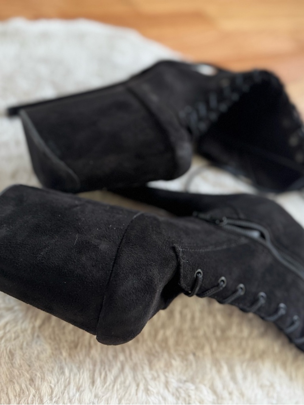 Pleaser Black Lace-Up Platform Ankle Boot (Flamingo-1020FS) - Picture 6 of 9